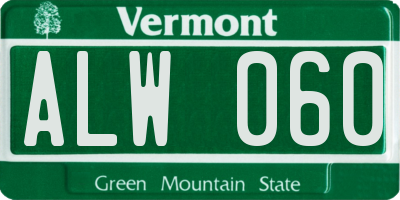 VT license plate ALW060