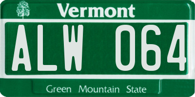 VT license plate ALW064
