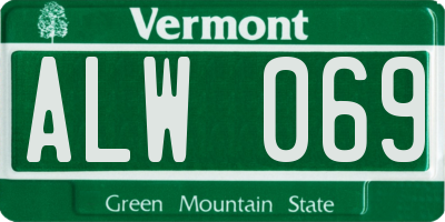 VT license plate ALW069