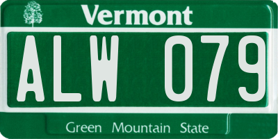 VT license plate ALW079