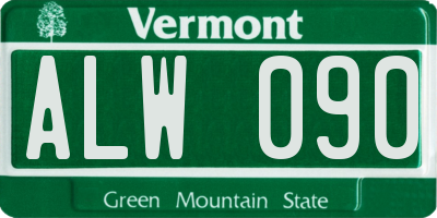 VT license plate ALW090