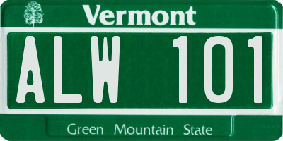 VT license plate ALW101