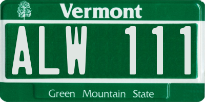 VT license plate ALW111