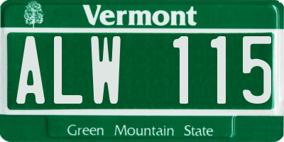 VT license plate ALW115
