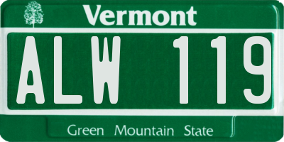 VT license plate ALW119