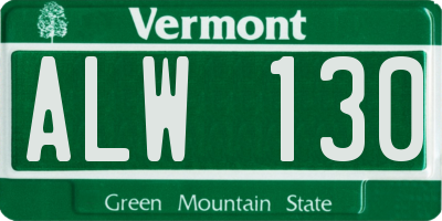 VT license plate ALW130