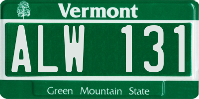 VT license plate ALW131
