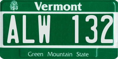 VT license plate ALW132