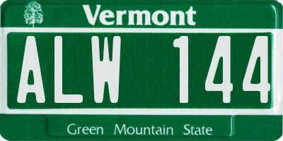 VT license plate ALW144