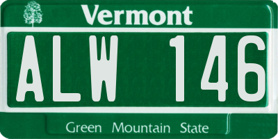 VT license plate ALW146