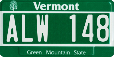 VT license plate ALW148