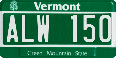 VT license plate ALW150