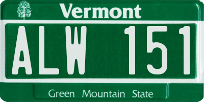 VT license plate ALW151