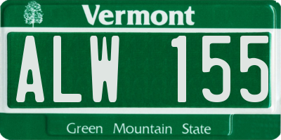 VT license plate ALW155
