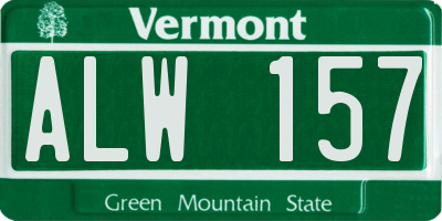 VT license plate ALW157
