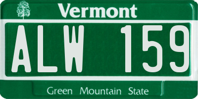 VT license plate ALW159