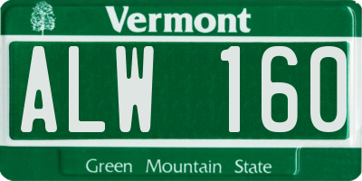 VT license plate ALW160