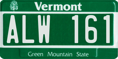 VT license plate ALW161