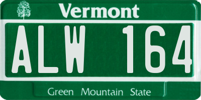 VT license plate ALW164