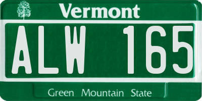 VT license plate ALW165