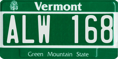 VT license plate ALW168