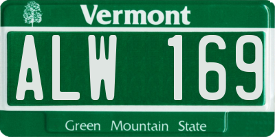VT license plate ALW169