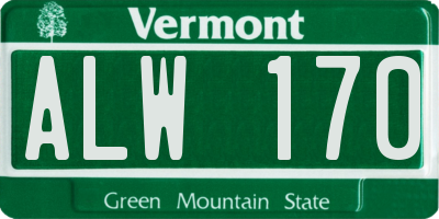 VT license plate ALW170