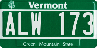 VT license plate ALW173