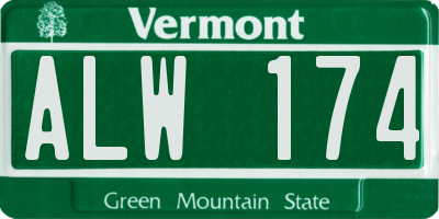 VT license plate ALW174