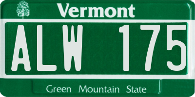 VT license plate ALW175