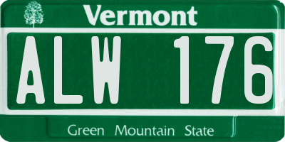 VT license plate ALW176