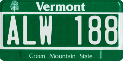 VT license plate ALW188