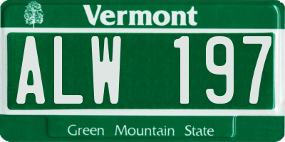 VT license plate ALW197
