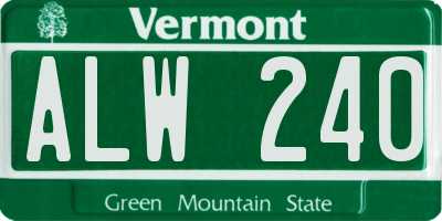 VT license plate ALW240