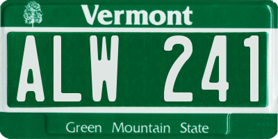 VT license plate ALW241