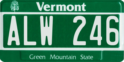 VT license plate ALW246