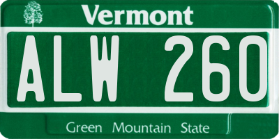 VT license plate ALW260