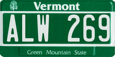 VT license plate ALW269