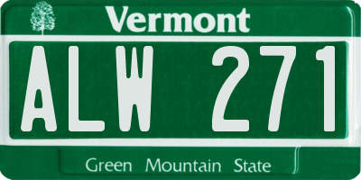 VT license plate ALW271