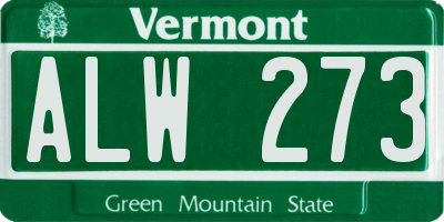 VT license plate ALW273