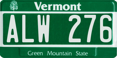 VT license plate ALW276