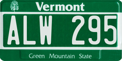 VT license plate ALW295