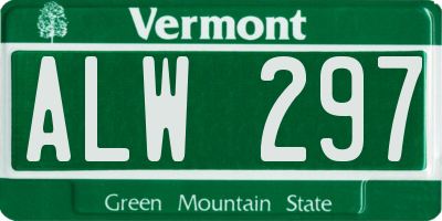 VT license plate ALW297