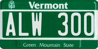 VT license plate ALW300