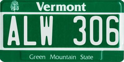 VT license plate ALW306
