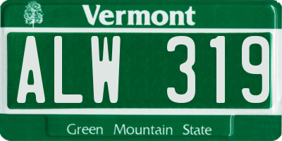 VT license plate ALW319