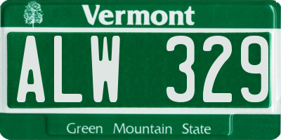 VT license plate ALW329