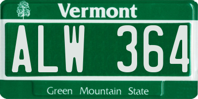 VT license plate ALW364