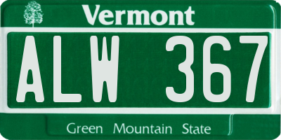 VT license plate ALW367