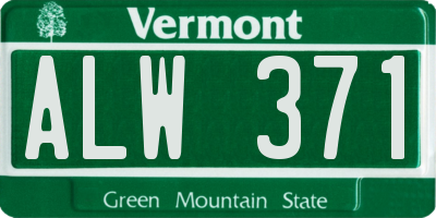 VT license plate ALW371